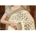 Fantastic Cream Colored Embroidered Georgette Net Saree Fantastic Cream Colored Embroidered Georgette Net Saree